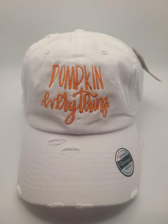 embroidered hat, custom hat order, unstructured dad hat, White pumpkin hat, amen hat, love you mean it