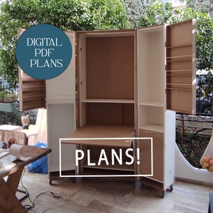 Foldable workstation Foldable Craftroom Craft room closet plans for foldable cabinet craft table Foldable craft station - woodworking Plans