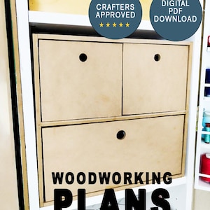 Woodworking plans for Kallax shelves desk organizer craft cabinet insert plans for wood working Kallax insert Billy insert Kallax self