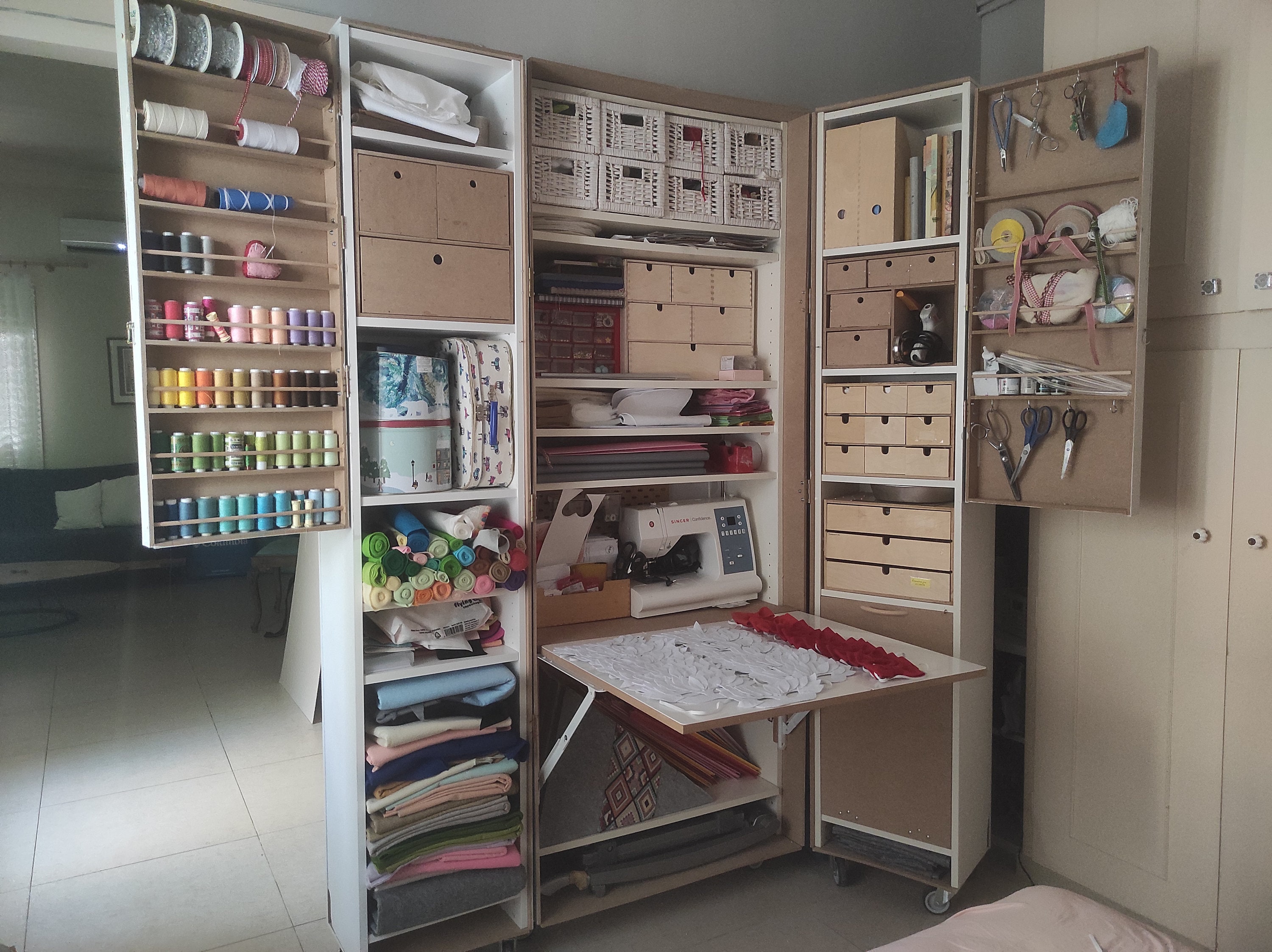 Craft cabinet with drop outlet down table plans