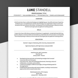 Resume Template - Professional CV For Word And Docs