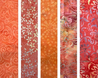 Tissu batik par mètre, couleurs coucher de soleil, teint à la main, mètre de longueur, tissu au mètre, Maywood Studios