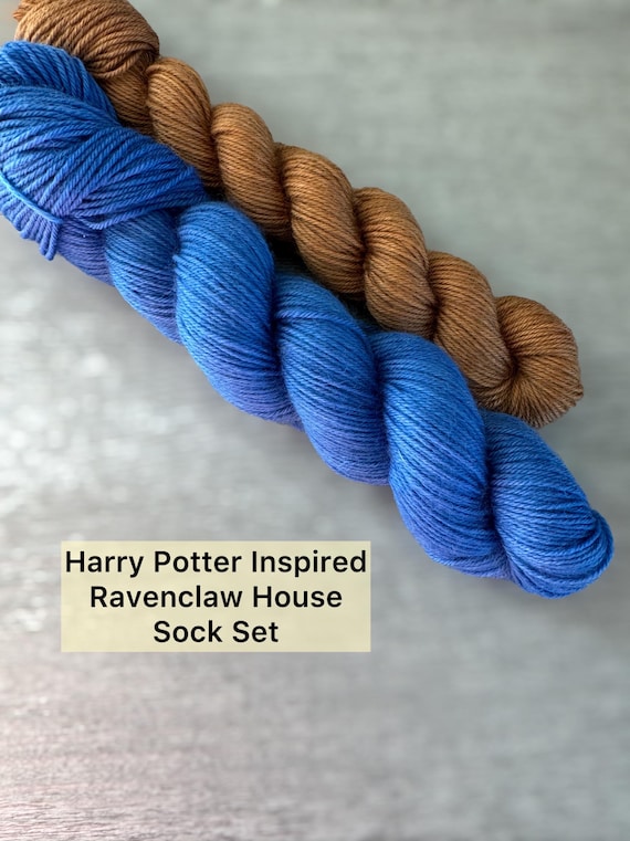 Mini Skein Yarn Set Ravenclaw House Harry Potter Inspired Yarn 75/25 Superwash Merino and Nylon Sock Yarn Sock Set Fingering Weight Yarn