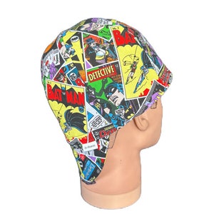 Bonnet Batman Welding, chapeau de soudeur, casquette de crâne, tissu en coton, réversible, Marvel, fait main image 1