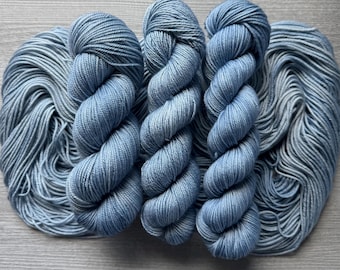 Sweet Dreams Hand Dyed Yarn: Tonal Blue, Superwash Merino Wool