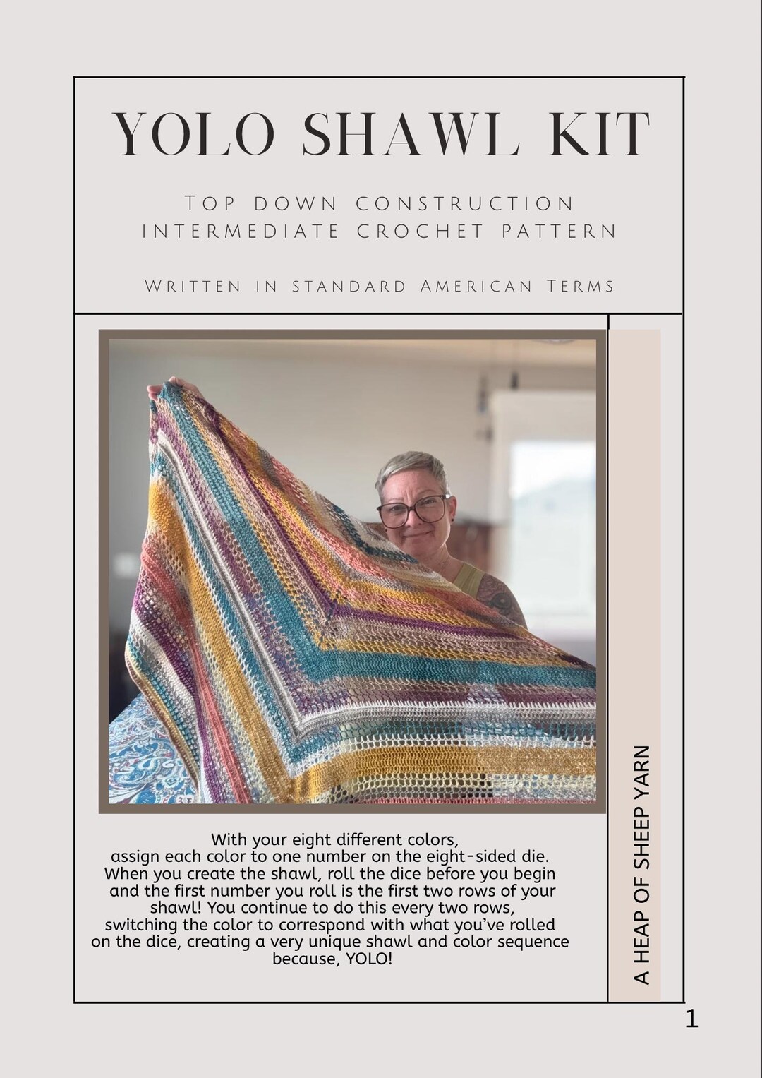 YOLO Crochet Shawl Kit: Earthy Palette Mini Skeins and Digital Pattern ...