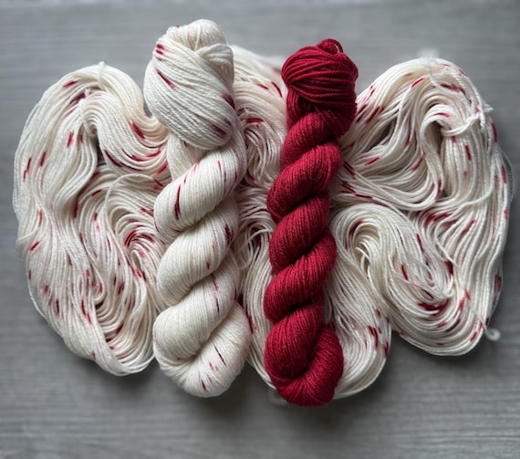 Canada Flag Mini Skein Yarn Set Oh Canada  Inspired Yarn 75/25 Superwash Merino and Nylon Sock Yarn Sock Set Fingering Weight Yarn