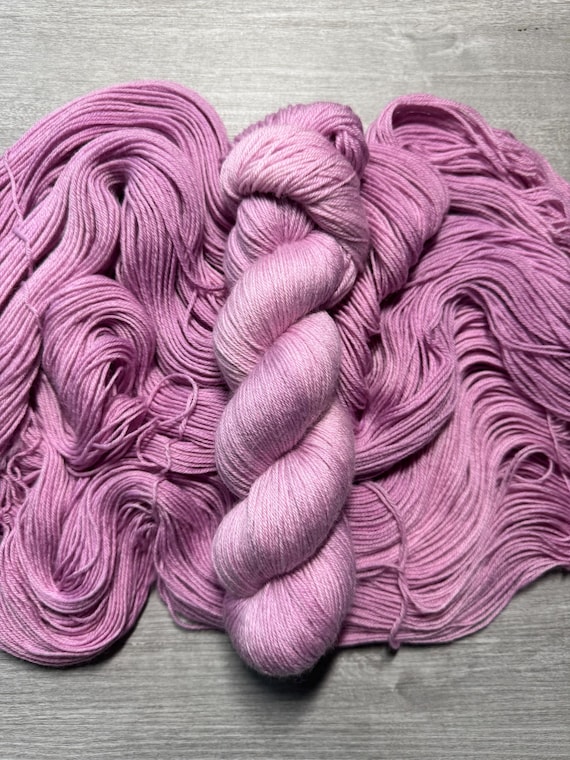 DK Weight yarn hand dyed semi solid sock yarn fingering weight yarn super wash merino yarn for knitting crochet orchid purple yarn