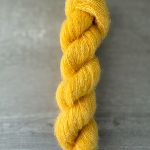 Suri Alpaca Silk Yarn: Hand Dyed Sport Weight, Goldenrod Yellow