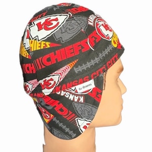 KC Welding Beanie Reversible NFL Welder Cap The Chiefs Cotton Fabric Football Theme Welding Hat Kansas City Chiefs