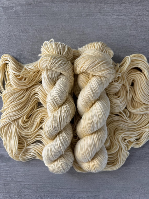 butter yellow tonal yarn hand dyed yarn sock yarn fingering weight yarn super wash merino yarn DK weight silk yarn worsted weight yarn