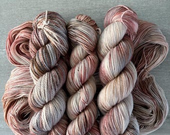 Variegated Hand-Dyed Merino Wool Yarn: Drumheller  Roll Please, Worsted, DK, Fingering Weight