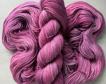 Hand Dyed Yarn: Plum Tonal Soft Merino Wool, Fingering Weight