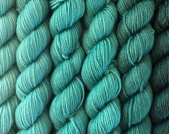 Set di filati sottili Forest Green Fade Mini Fingering Weight: tinti a mano in Canada