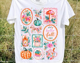 Cottagecore Fall PNG, Preppy Coquette Autumn Shirt Design, Trendy Fall Collage Sublimation, Autumn Floral DTF, Trending Boutique Design