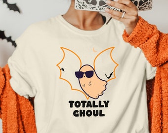 Total Ghoul lustiges Halloween Shirt, Retro Halloween T-Shirt, Halloween Grafik T-Shirt, niedliches Geist Tshirt, Süßes oder Saures Shirt