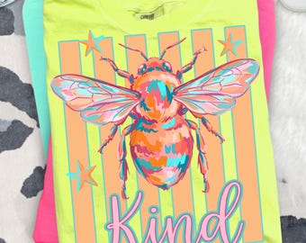 Be Kind PNG, Kindness Mental Health Design, Preppy Bee Sublimation, Positivity Preppy Stripes PNG, Inspirational Back To School PNG,