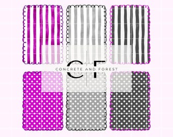 Wavy & Striped Whimsical Frame Clipart, Halloween Hand-Drawn Borders, Modern Coquette Halloween Clipart, Sublimation PNG File For Shirts