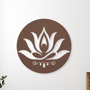 Lotus Metal Wall Art Lotus Flower Decor Lotus Wall Decor Metal Art Indoor Outdoor Hanging Housewarming Gift Lotus Wall Decor Yoga Wall Decor