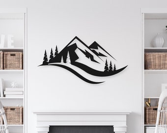Metal Mountain Wall Art, Mountain Wall Art Metal, Mountain Wall Decor, Mountains Metal Wall Art, Wall Hangings, Mountain Home Decor