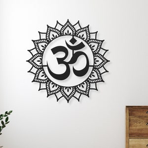 Om Sign Mandala, Om Mandala Wall Art, Om Wall Hanging, Mandala Wall Art, Om Kara Om Wall Art, Om Home Decor, Metal Wall Decor, Om Metal Art