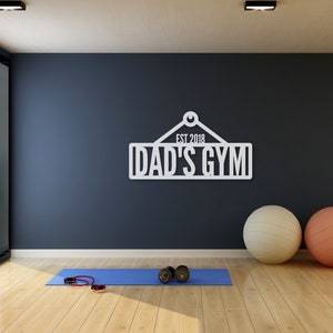 Custom Gym Metal Sign, Home Gym Sign, Personalized Gym Wall Art, Fathers Day Sign for Dad, Home Gym Decor, Fathers Day Gift, Gift for Dad