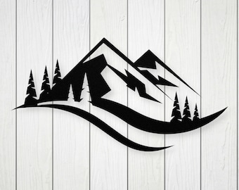 Metal Mountain Wall Art, Mountain Wall Art Metal, Mountain Wall Decor, Mountains Metal Wall Art, Wall Hangings, Mountain Home Decor