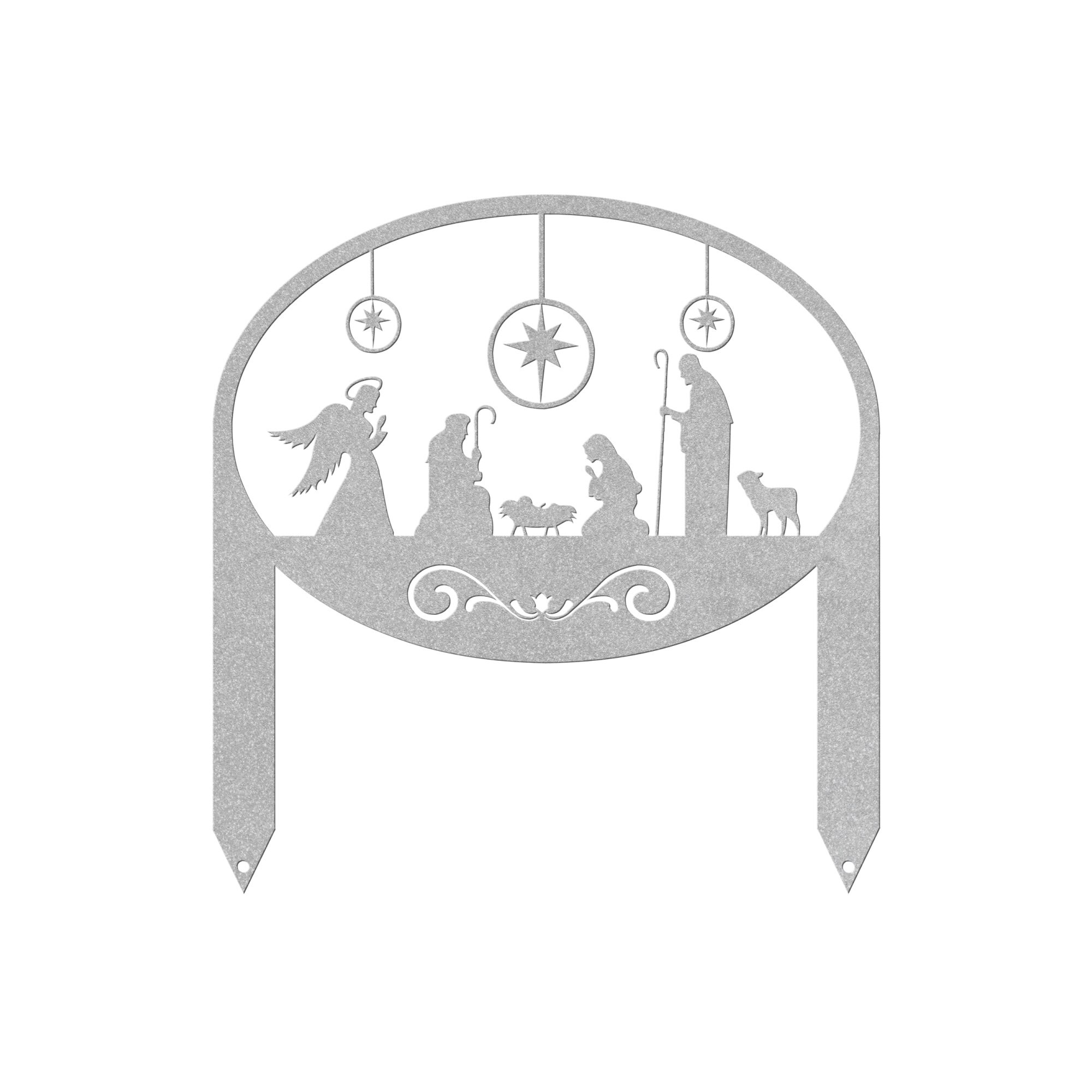 Metal Nativity Yard Sign, Christmas Nativity Scene Metal Sign, Nativity