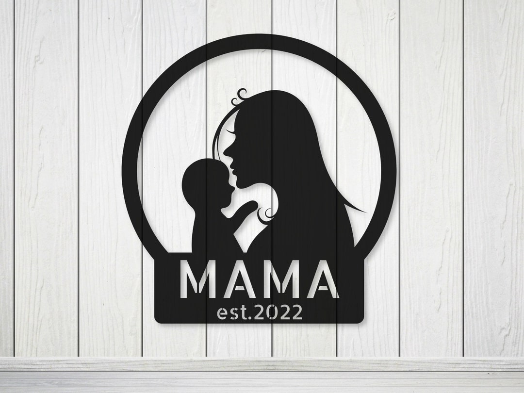 Mom Metal Sign Babyroom Decor, Baby Mom Metal Wall Decor , Pregnancy Metal Art , Mom ...