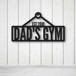 Custom Gym Metal Sign, Home Gym Sign, Personalized Gym Wall Art, Fathers Day Sign for Dad, Home Gym Decor, Fathers Day Gift, Gift for Dad
