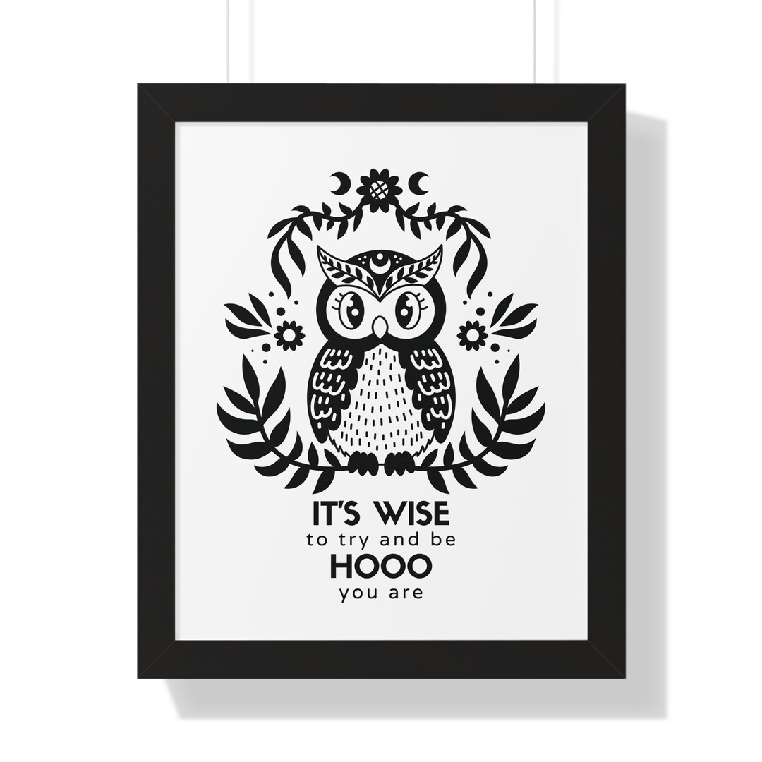 Framed Owl Art Print: Inspirational Nursery Decor - Etsy