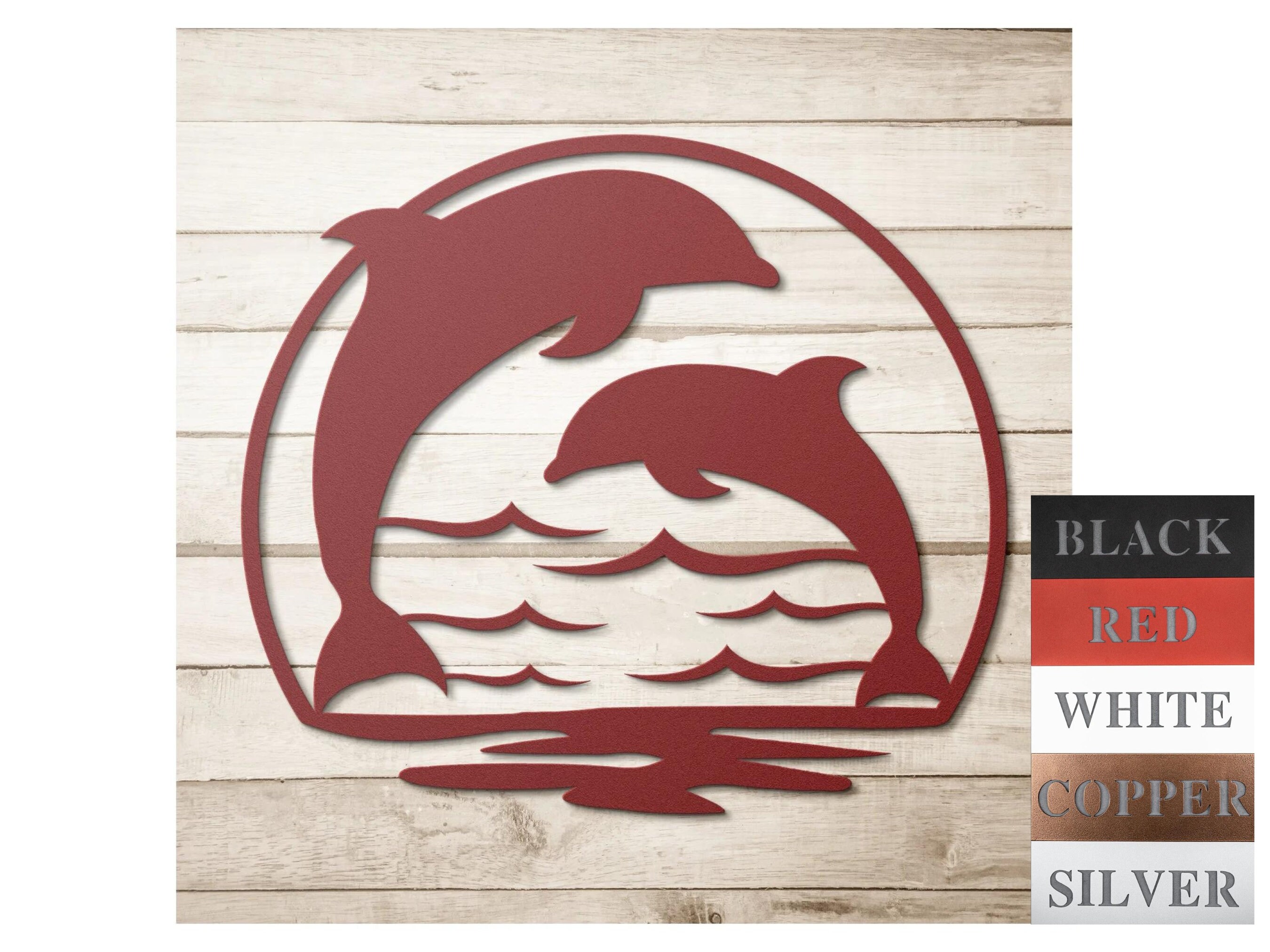 Dolphin Metal Art Dolphin Wall Decor Jumping Dolphins Beach Etsy