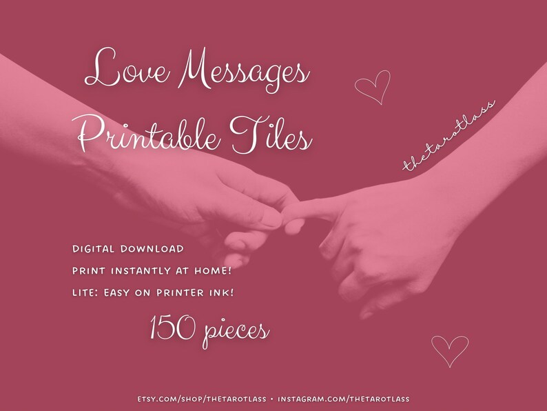 Message Tiles Love Messages Printable Tiles: 150 Pc Printable | Clarifying Cards ...