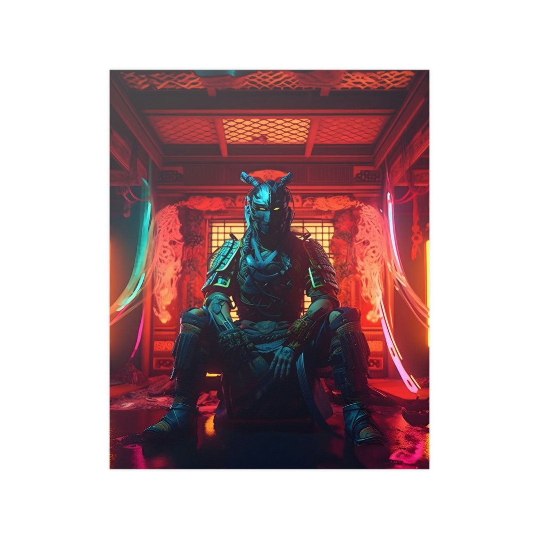 Japanese Samurai Poster Modern Samurai Wall Art Japanese Etsy