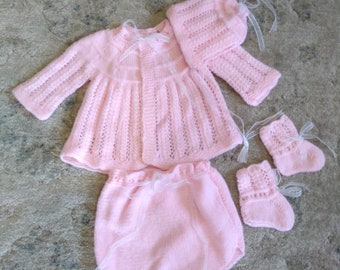 Hand knit baby set