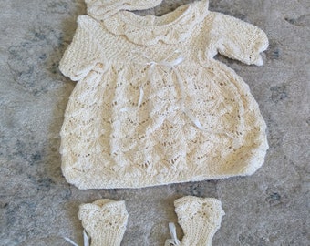 Hand knit  baby romper