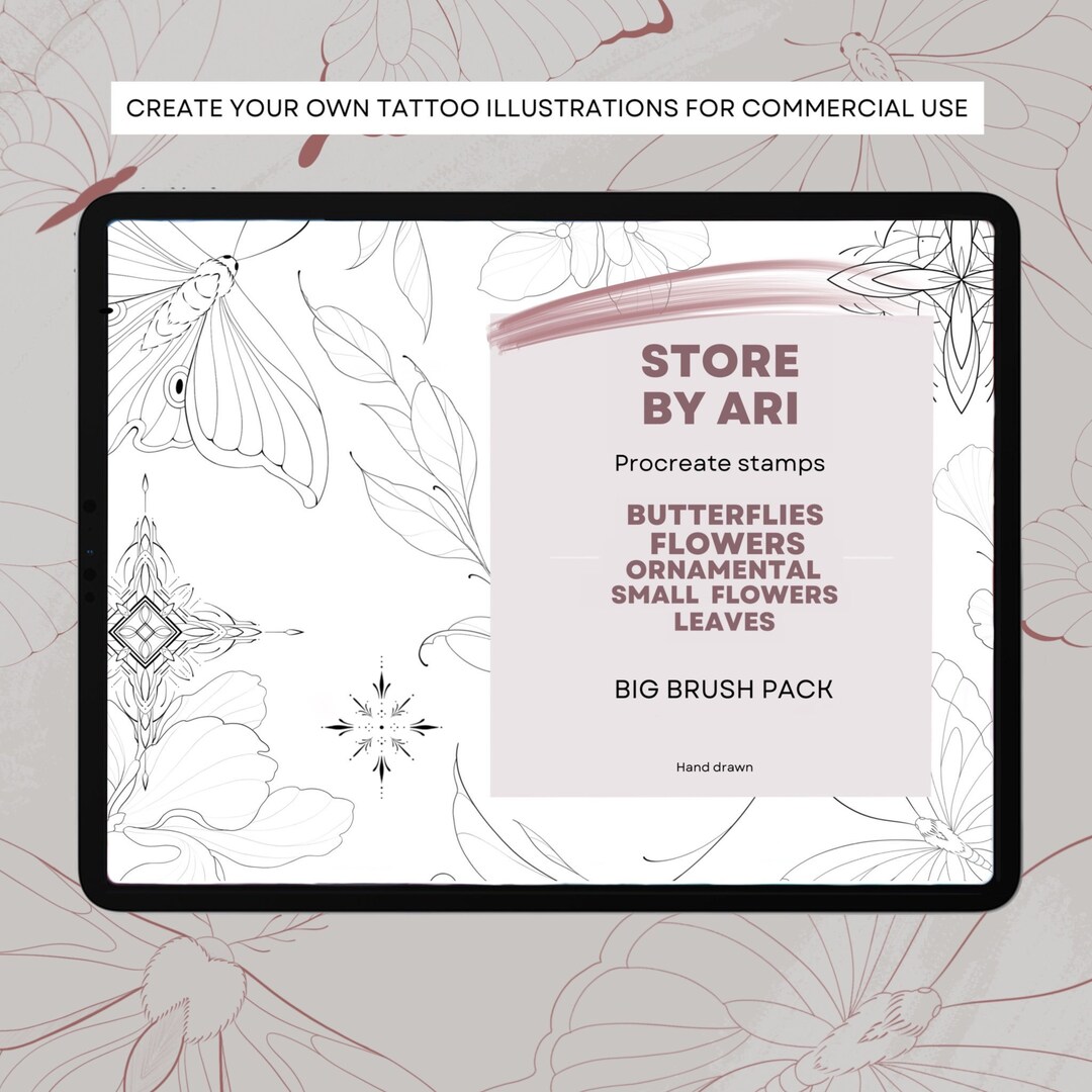 150+ Procreate Botanical Stamps | Floral Procreate Stamps | Ornamental ...