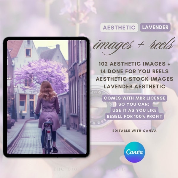 LAVENDER Stock Images | Aesthetic purple lilac done for you reels | Master Resell Rights Stock | DFY | Canva Template | Faceless Images