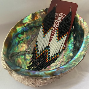 Handmade Beaded Earrings | Dangle earrings | Elegant Handcrafted Beadwork Dangle Earrings | Indigenous Owned Shop