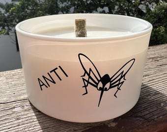 Myggdämpande ljus med permanent veke och citronelladoft