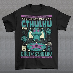 Cthulhu Comic Book T-Shirt - Book Lover Shirt - H. P. Lovecraft Tee - Great Old One Gift