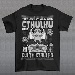 Cthulhu Comic Book T-Shirt - Book Lover Shirt - H. P. Lovecraft Tee - Great Old One Gift