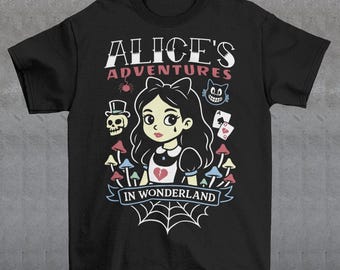 Alice's Adventures In Wonderland-T-shirt - gotisch Alice Wonderland-shirt