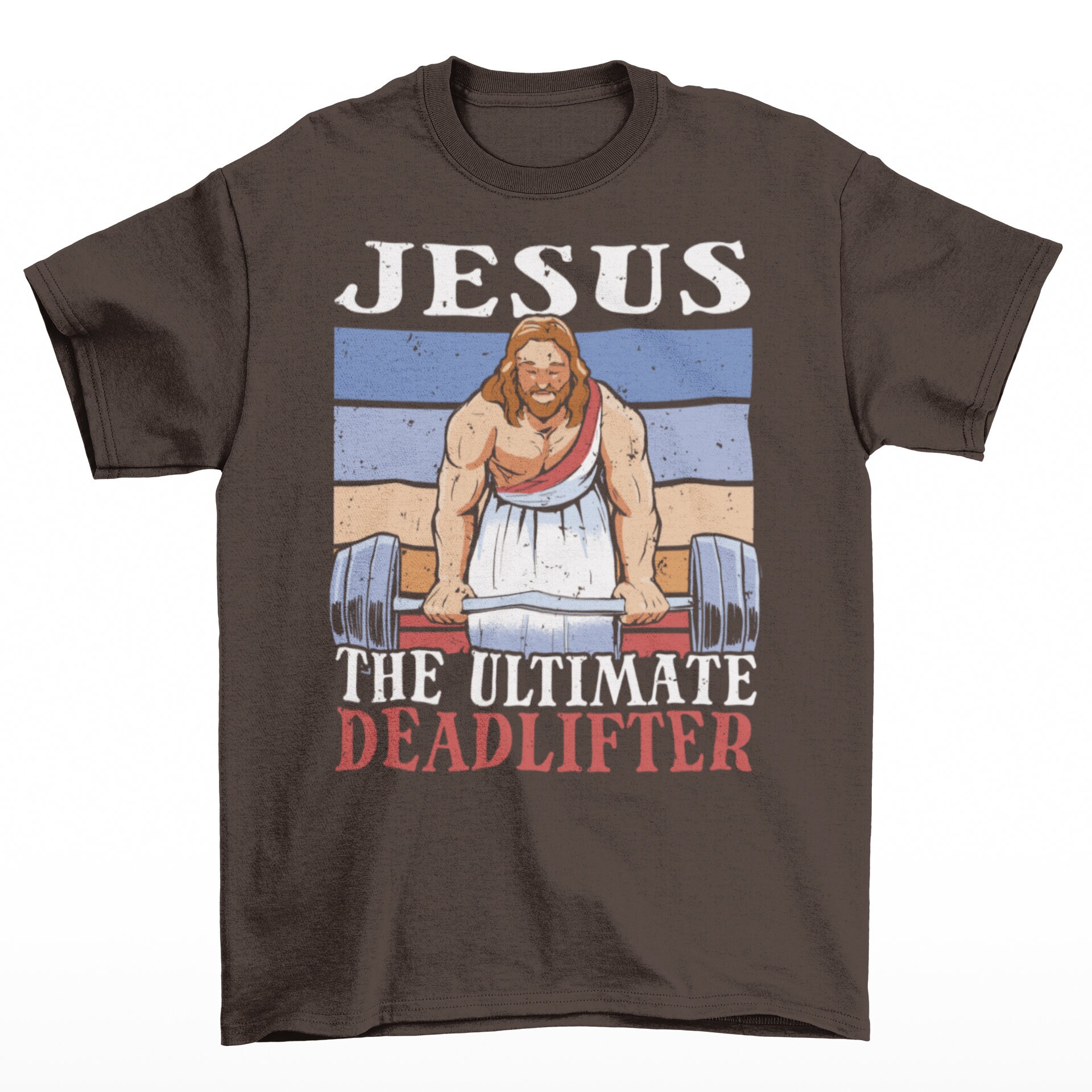 Jesus The Ultimate Deadlifter Gym Working Out Fitness T Shirt Vintage Retro  Cool Gift Mens Womens Unisex Cartoon Anime Top Tee B605