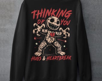 Voodoo Doll Sweatshirt - Thinking Of You Shirt - Hugs & Heartbreak Top - Halloween Gift