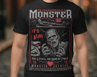 Frankenstein It's Alive T-Shirt - Monster Shirt - Scary Movie T-Shirt - Horror Fan Geschenk