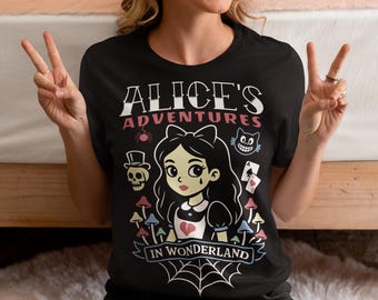 Alice's Adventures In Wonderland T-Shirt - Gothic Alice Wonderland Shirt