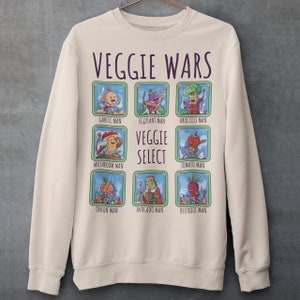 Veggie Wars Sweatshirt - Gemüse Shirt, Mittelalter Top, Vegan Geschenk