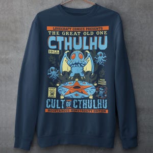 Cthulhu Comic Book Sweatshirt - Book Lover Shirt - H. P. Lovecraft Top - Great Old One Gift
