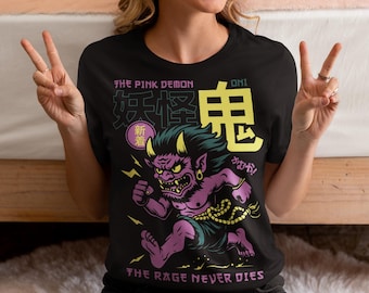 T-shirt Oni The Pink Demon - Japans Yokai-shirt - Japans folklorecadeau